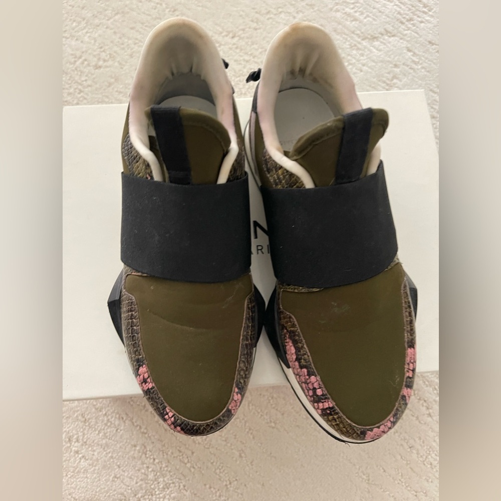 ARMY GREEN & SNAKESKIN GIVENCHY SNEAKERS (sz 36.5)